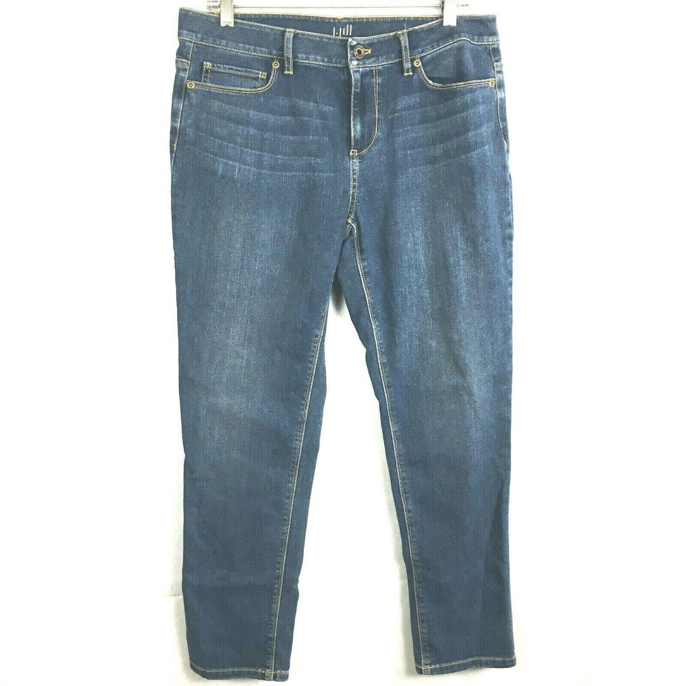 J. Jill Jeans Womens Sz 8 Medium Wash Blue Authentic Fit Slim Ankle Stretch